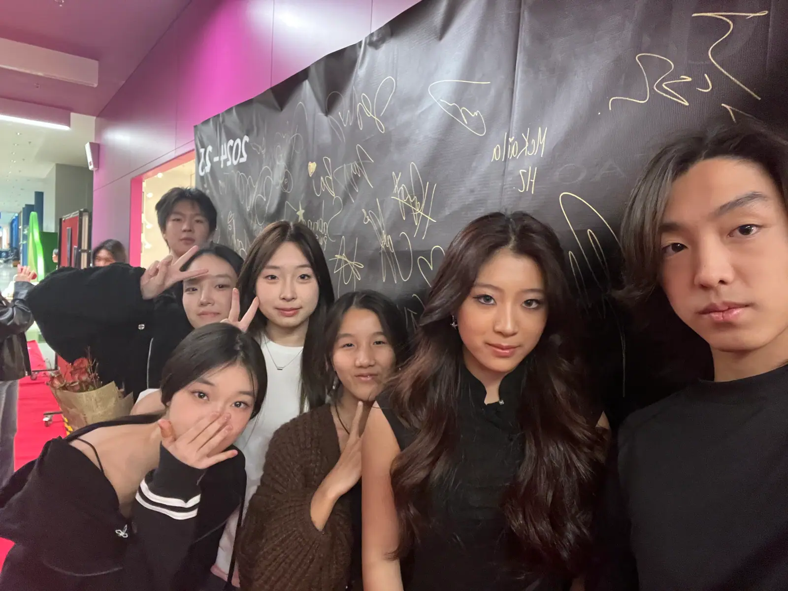 The team backstage